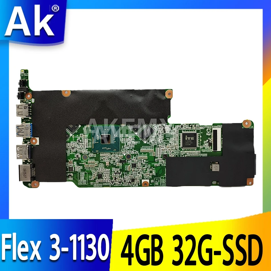 

For Lenovo Flex 3-1130 Yoga 300-11IBR laptop motherboard 80LX 80M0 BM5455-Ver 1.3 Mainboard CPU: N3060 N3050 RAM:4GB 32G-SSD