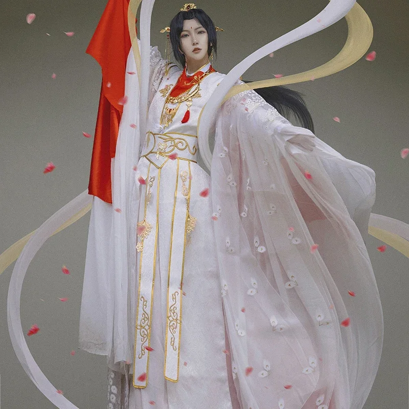 

Heaven Official's Blessing Xie Lian Cosplay Costume Crown Prince Yueshen Wedding Dress Female Male Chinese Hanfu Clothing Wig