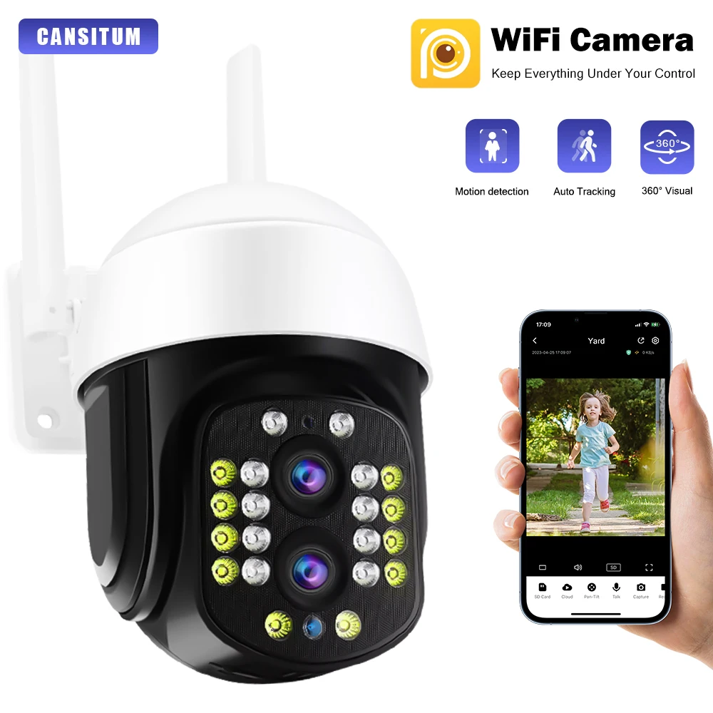 

4K 8MP WiFi Outdoor Camera PTZ 10X Zoom Smart CCTV Video Surveillance 2K 4MP P2P Dual Lens Security IP Cam Auto Tracking