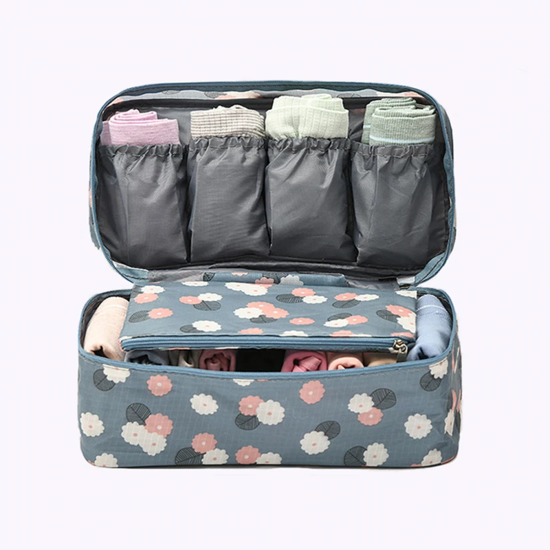 

Women Foldable Divider Organizer Bra Box Travel Storage Bag Necktie Folding Case Socks Underwear Lingerie Storage Bag