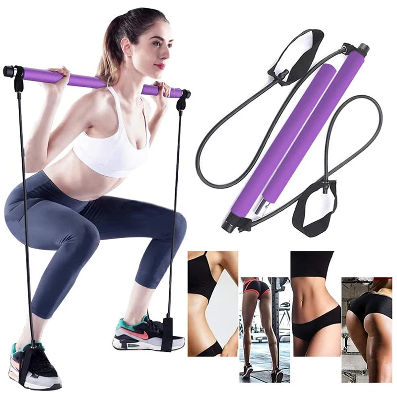 

Yoga Crossfit Resistance Bands Exerciser Pull Rope Portable Gym Workout Pilates Bar Stick Elastic Bands For Fitness Equipment