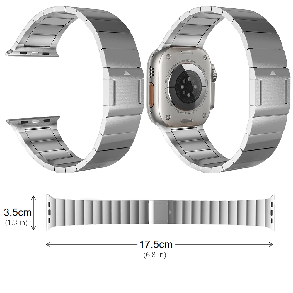 Stainless Steel Band for Apple Watch 44mm 45mm 49mm Magnetic Link Bracelet IWatch Series Ultra 8 7 6 SE 49 45 44 Mm Metal Strap