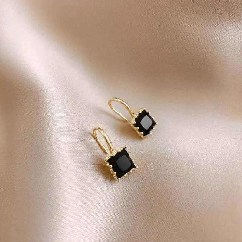 

Crystal Square Earrings Girls Gifts Drop Hook Earrings Women Jewellery