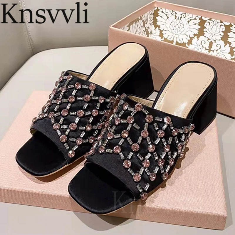 Дизайнерские шлепанцы на тонком каблуке женские невидимые стильные мюли из ПВХ