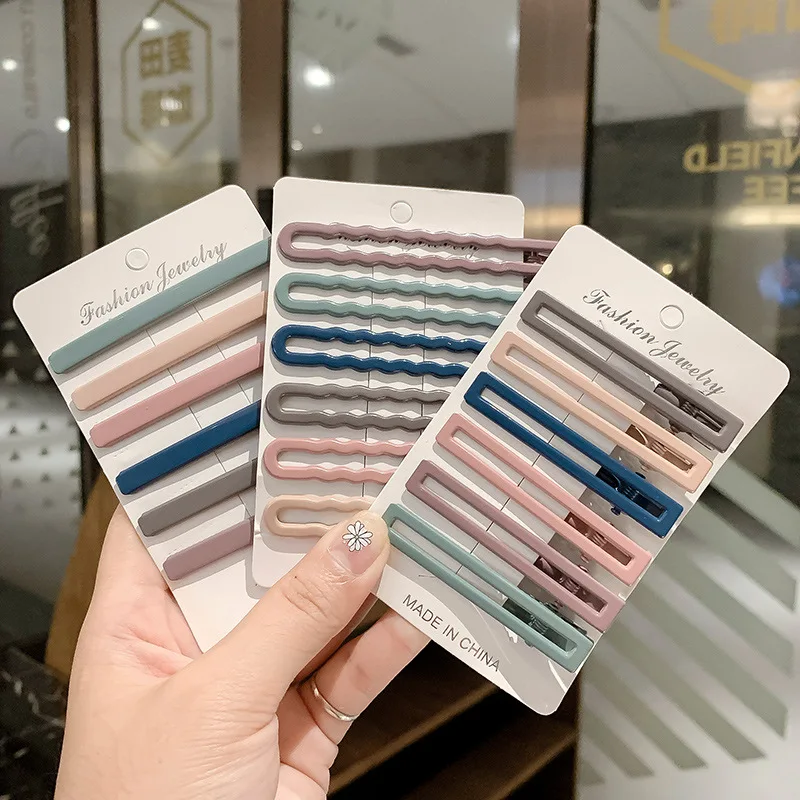 Модные заколки для волос со шпинделем ярких цветов 6/7 шт. |