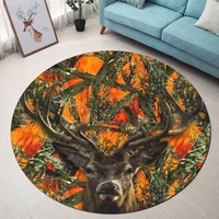deer hunter premium round rug 3d printed rug non slip mat dining room living room soft bedroom carpet 02