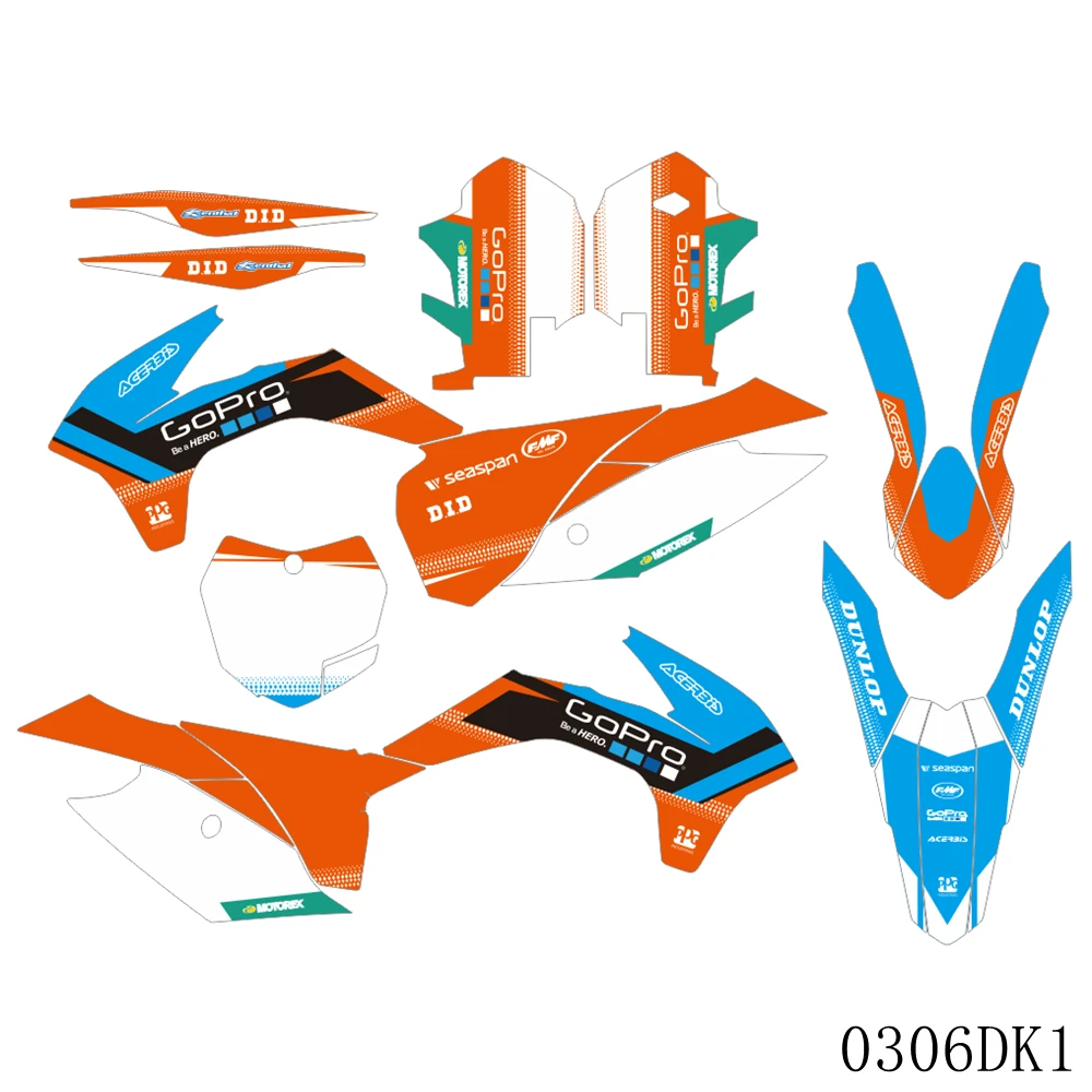 Полная графика декали наклейки Мотоцикл Задний план Номер на заказ для KTM SX SXF 125 250 350 450 2013 2014 2015.
