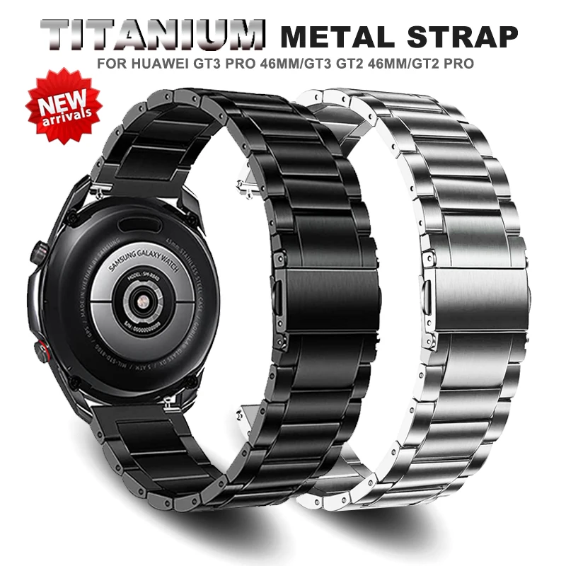 Titanium Metal Strap for Huawei Watch 3 Band GT 2 Pro GT2 Watchband for Samsung Watch 5 44mm Luxury Business Bracelet Wristband