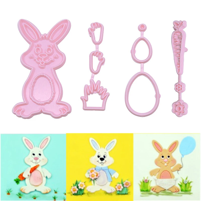 

10pcs/set Easter Cookie Cutter Rabbit Egg Carrot Biscuit Mold Baking Tools
