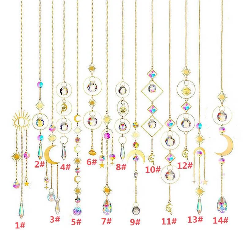 Хрустальный Ловец Солнца AB, подвесные Ловцы солнца с цепочкой, подвесное украшение для окон, украшение для дома и сада, 1 шт.