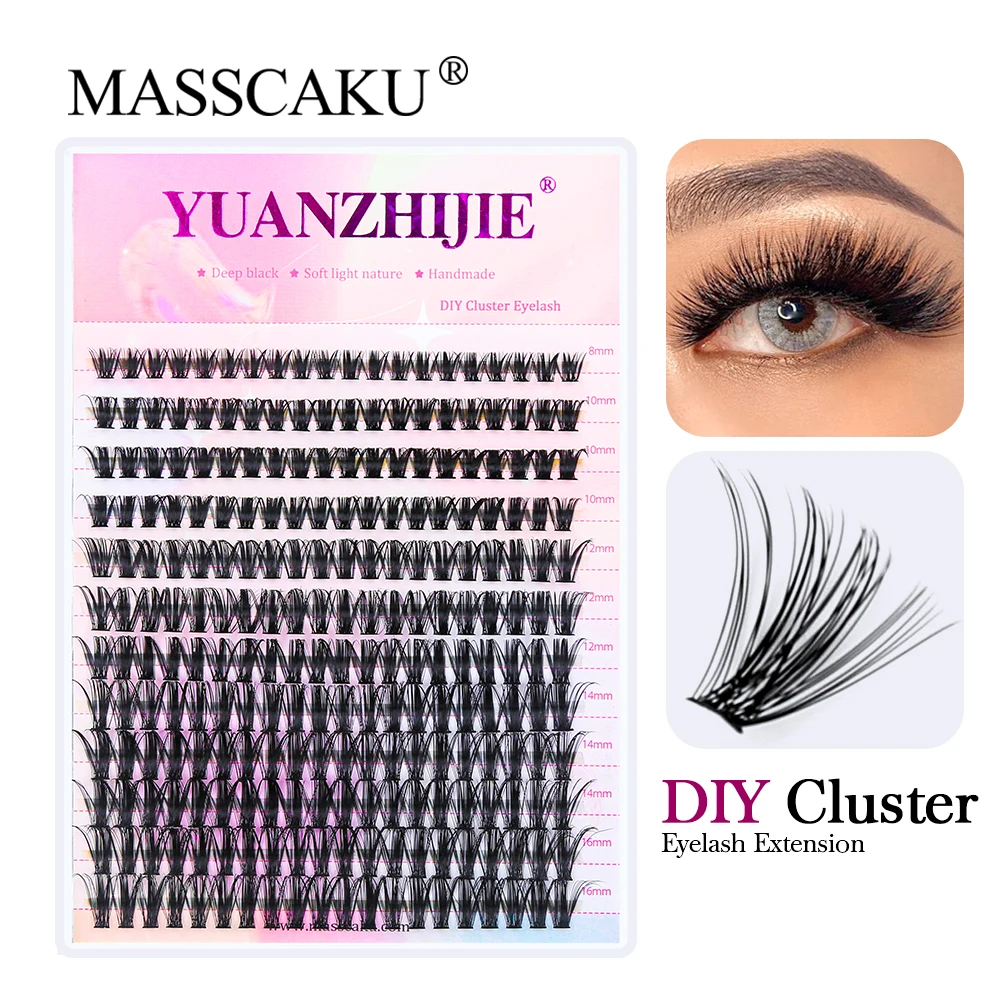 

MASSCAKU Heat Bonded Cluster Lashes DIY Fake Eyelashes Extension Beam Segmented pestañas postizas Naturally Makeup Products