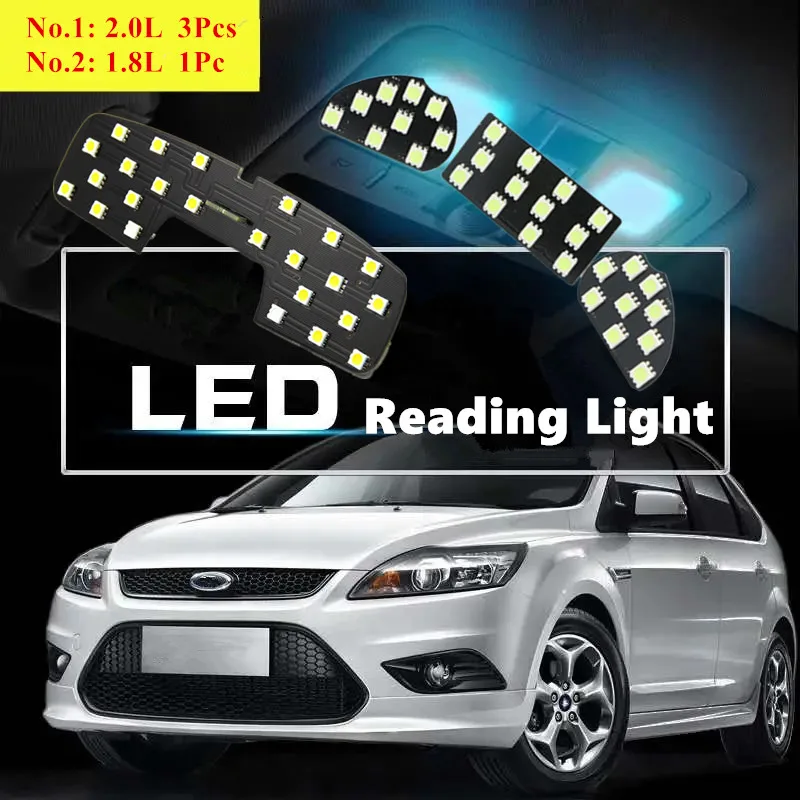 

12V 1/3Pcs Car LED Dedicated Reading Light Interior Light Dome Lamp Map Light Roof For Ford Ecosport /Focus 2 MK2 2007-2015