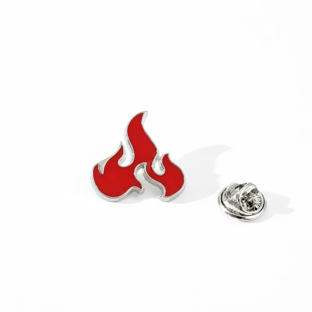 

Personalized Luggage Clothing Jewelry Accessories DIY Shirt Lapel Pin Fashion Red Flame Dripping Oil Metal Brooch Gift