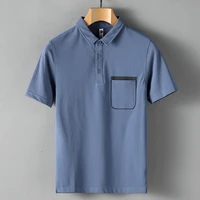 2022 new summer man polo shirt mens casual solid color pocket polo shirt men short sleeve high quantity polo men m 3xl
