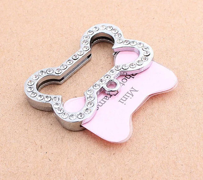 Dog Tag DIY Waterproof Inlaid with Diamond Bone Pet Identity Card Cat Accessories Supplies for Small Dogs |