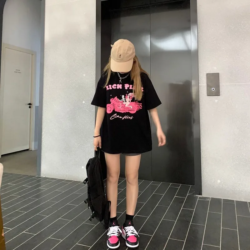 

Футболка женская летняя с буквенным принтом граффити, из 100% хлопка