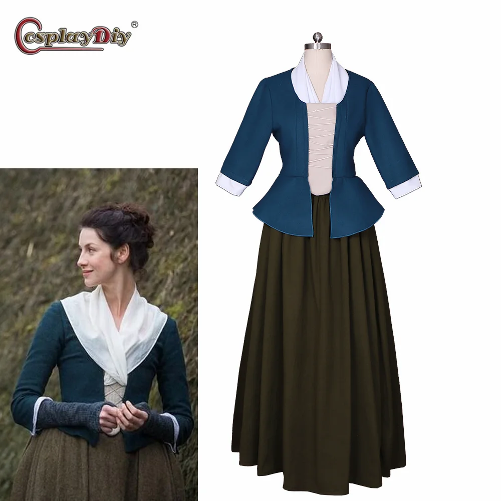 Косплей DIY Outlander Claire Костюм 18-й женский костюм для верховой езды Охотничье платье