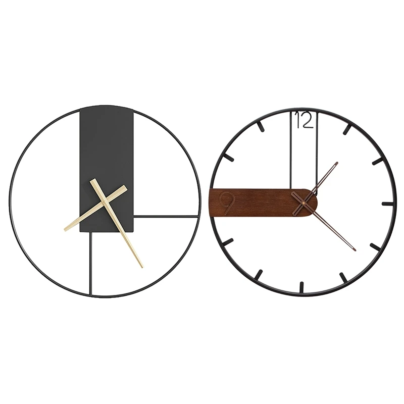 

Nordic Retro Luxurious Style Wall Clock Hanging Hollow Metal Clock For Living Room Bedroom Kitchen Wall Decor