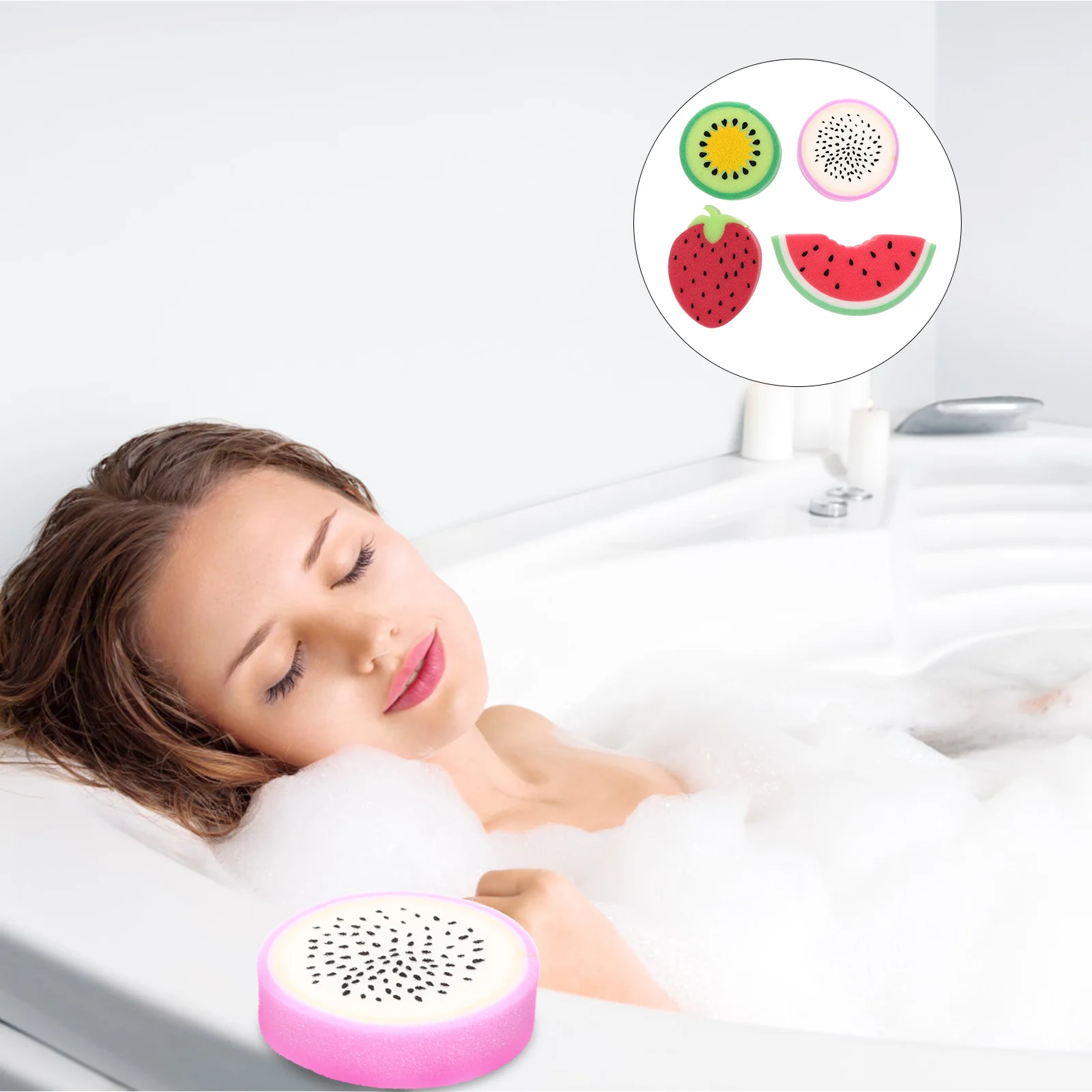 4 шт. губка для ванны с фруктами милый детский гель душа детские скрубберы в форме