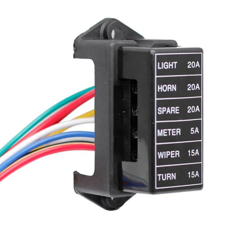 

6 Way DC 12V Volt Fuse Box Block Holder ATC ATO 2-input 12-ouput Wire