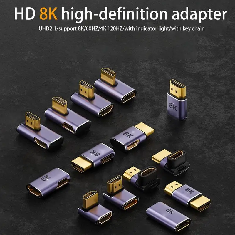 Адаптер 8K HD, HDMICompatible, разъемы «штырь-гнездо» для HDTV, монитора компьютера, ноутбука, UHD 2,1 HD, соединительный преобразователь, Adaprters