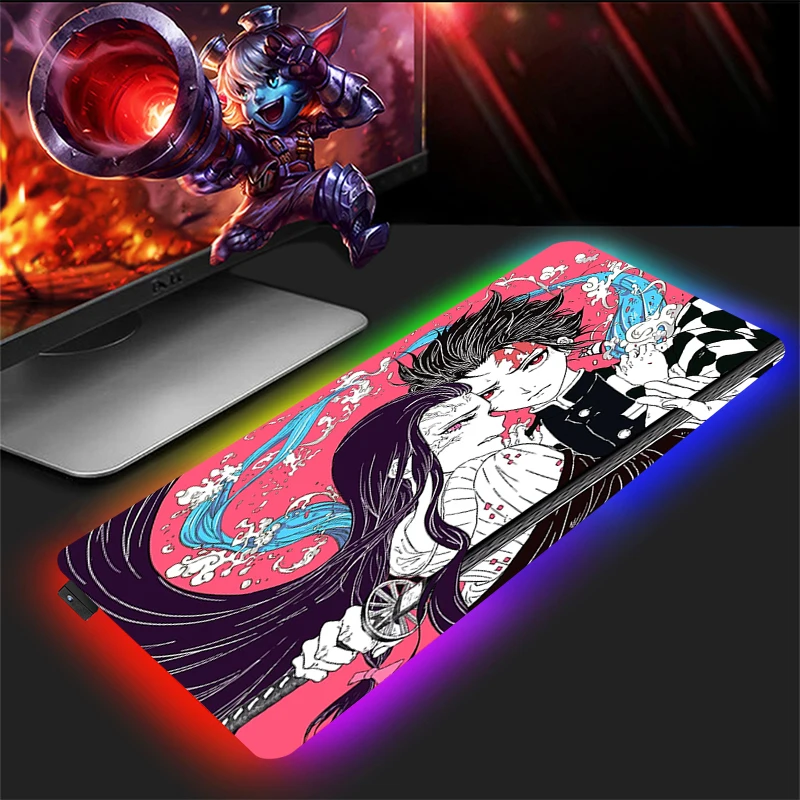 

Настольный коврик, коврик для клавиатуры, коврики для мыши, Xxl, светодиодные игровые аксессуары, коврик для мыши в стиле аниме, коврик для мыш...