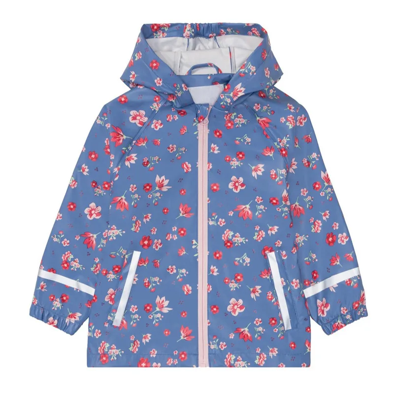 

Waterproof coats for girls PU rain jackets 0-6year fashion kids boys hooded outwear autumn outdoor windproof girls print coat
