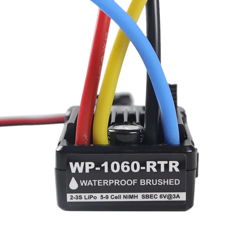 

Hobbywing Quicrun WP-1060-RTR 2-3S 60A Waterproof Brushed ESC W/BEC 6V/3A for 1/10 RC Tamiya Traxxas Redcat HPI RC Car Parts