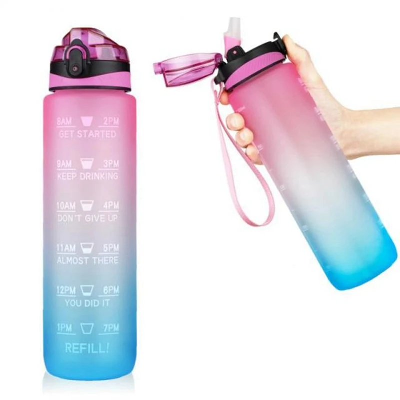 Бутылка для воды из тританового материала 1 л с отскакивающей крышкой