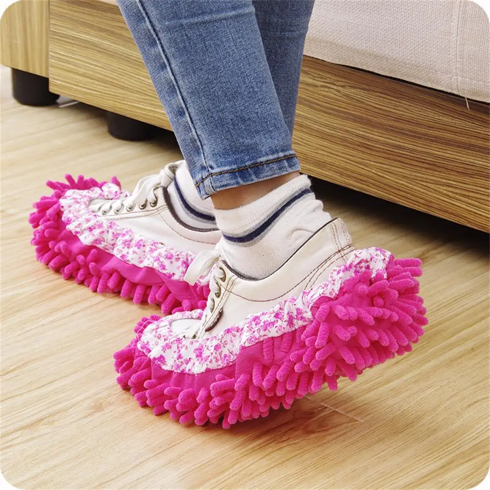 

1 PC Dust Cleaner Grazing Slippers Shoes House Bathroom Floor Cleaning Mop Cloths Clean Slipper Microfiber Lazy Shoes Cover