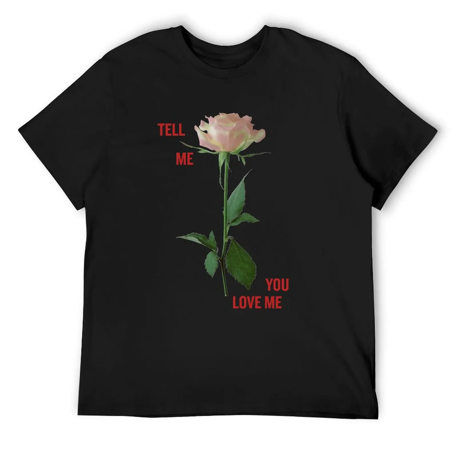 DL -Tell Me You Love ROSE *Black* Футболка мешковатые рубашки аниме футболка для мальчика
