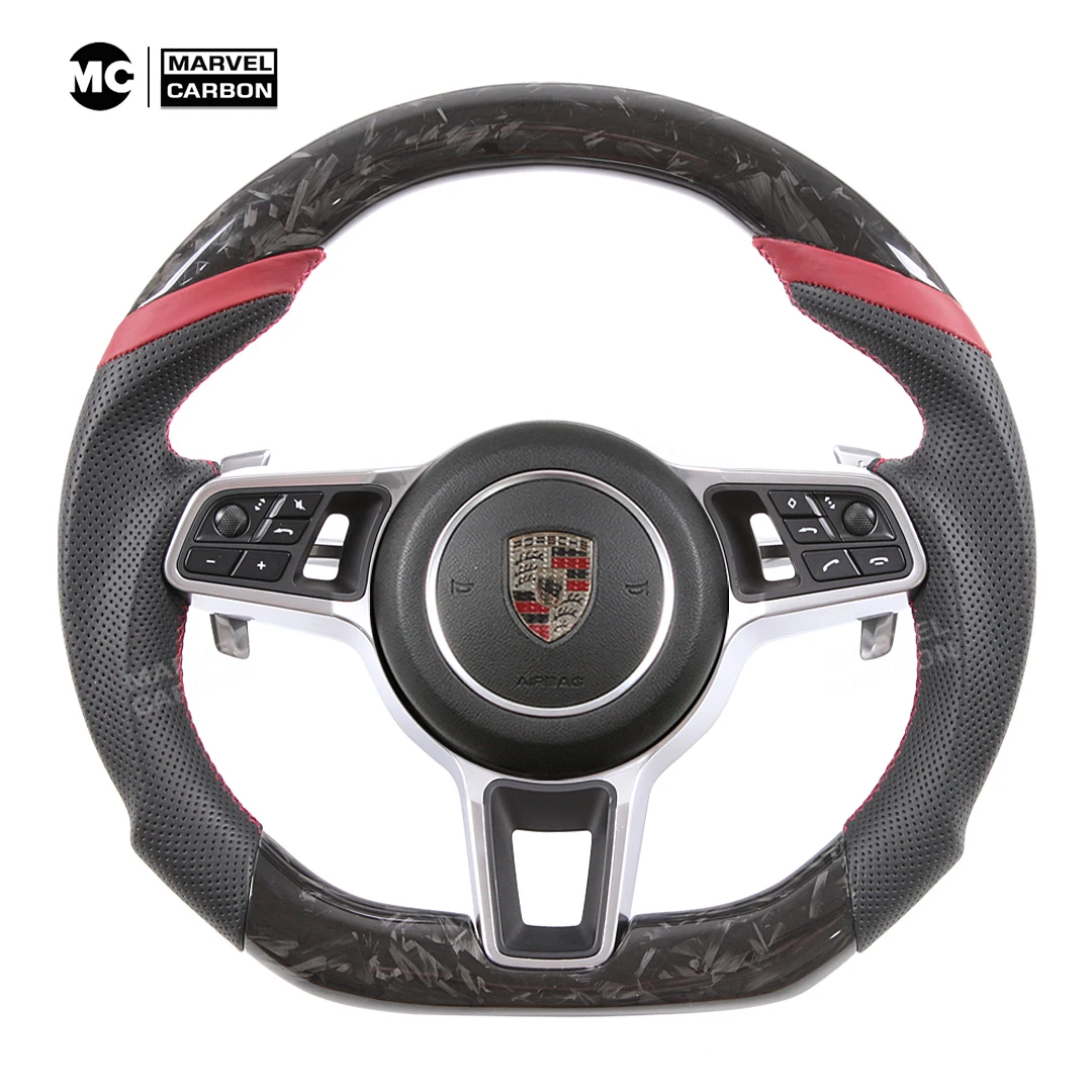 

100% Genuine Carbon Fiber Steering Wheel for Porsche 911 Cayenne Macan Panamera Taycan Boxster Cayman Spyder Tycan Panamera GTS