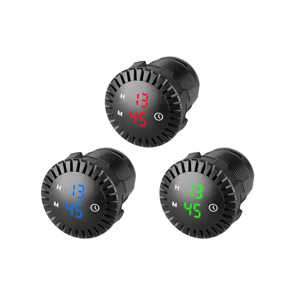 

Waterproof 12V/24V Automotive Car Boat Truck Motorcycle 24hours Touch Digital Clock LED Display Car Panel Electronic Clock