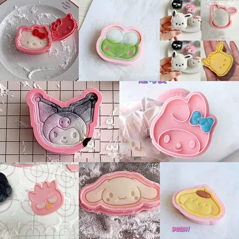 Sanrio Hello Kitty Kuromi Cinnamoroll 3D мультяшные формы для печенья аниме милые вечерние