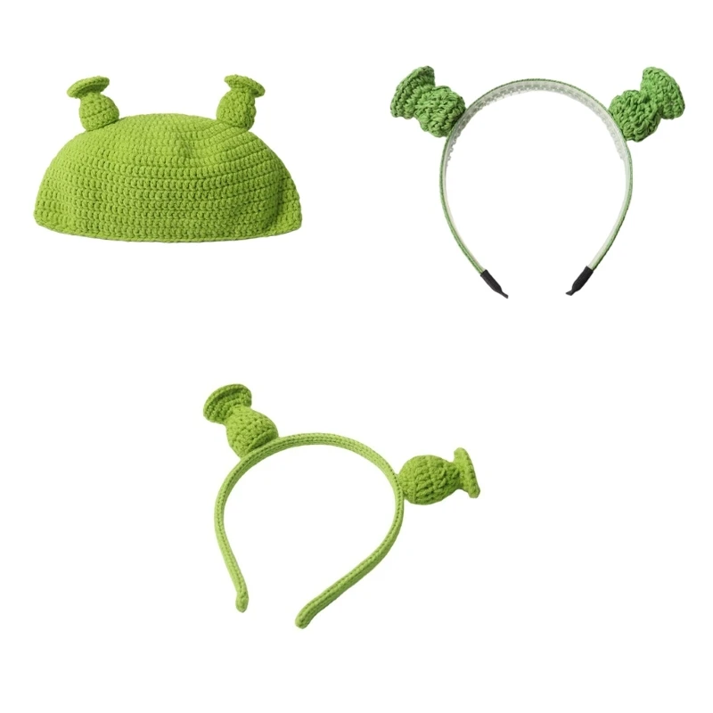 

Kid Funny Hat Halloween Green Ear Headband Green Ear Beanie Green Ear Hair Hoop