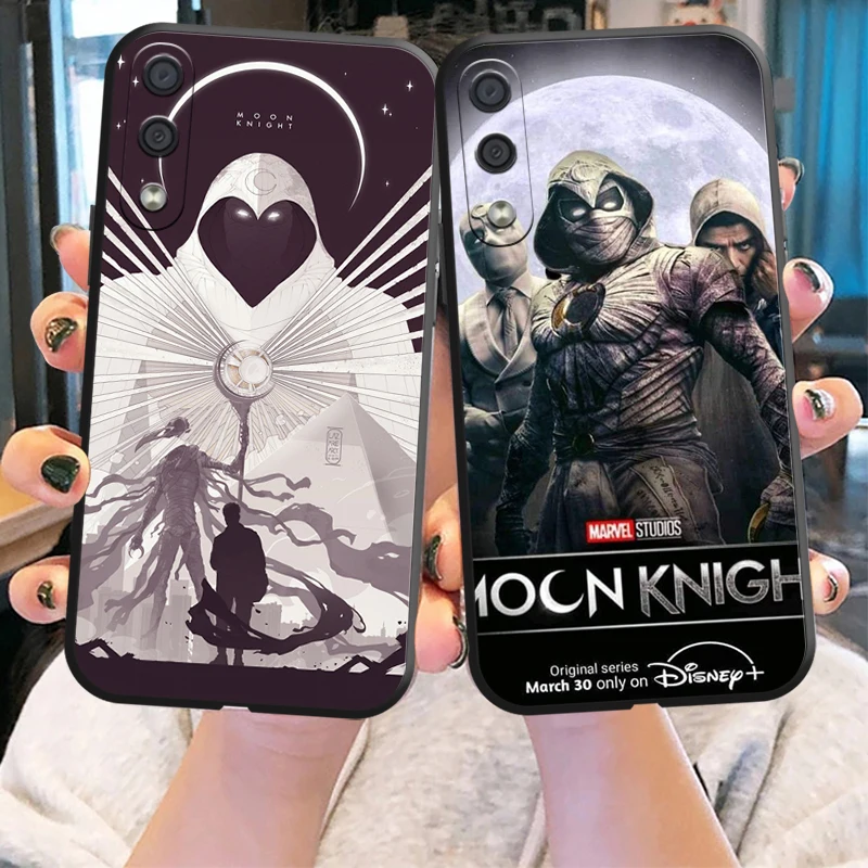 

Marvel Logo Moon Knight Phone Case For Samsung Galaxy M11 M12 M10 M20 M22 M30 M32 M51 Black Carcasa Coque Back