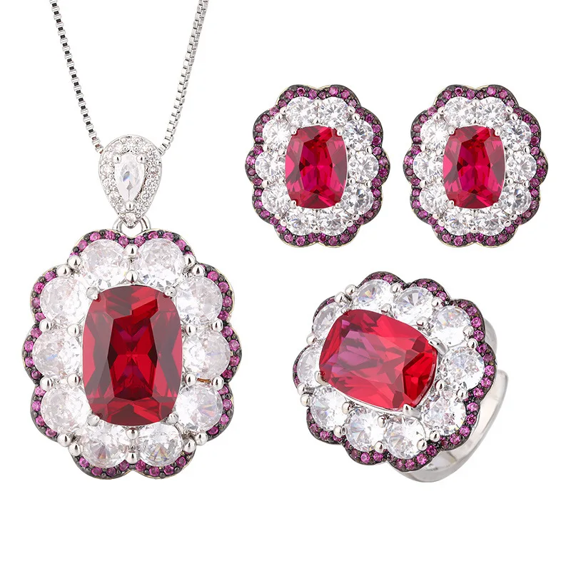 S925 Посеребренный 18-каратный позолоченный платиновый комплект ювелирных изделий