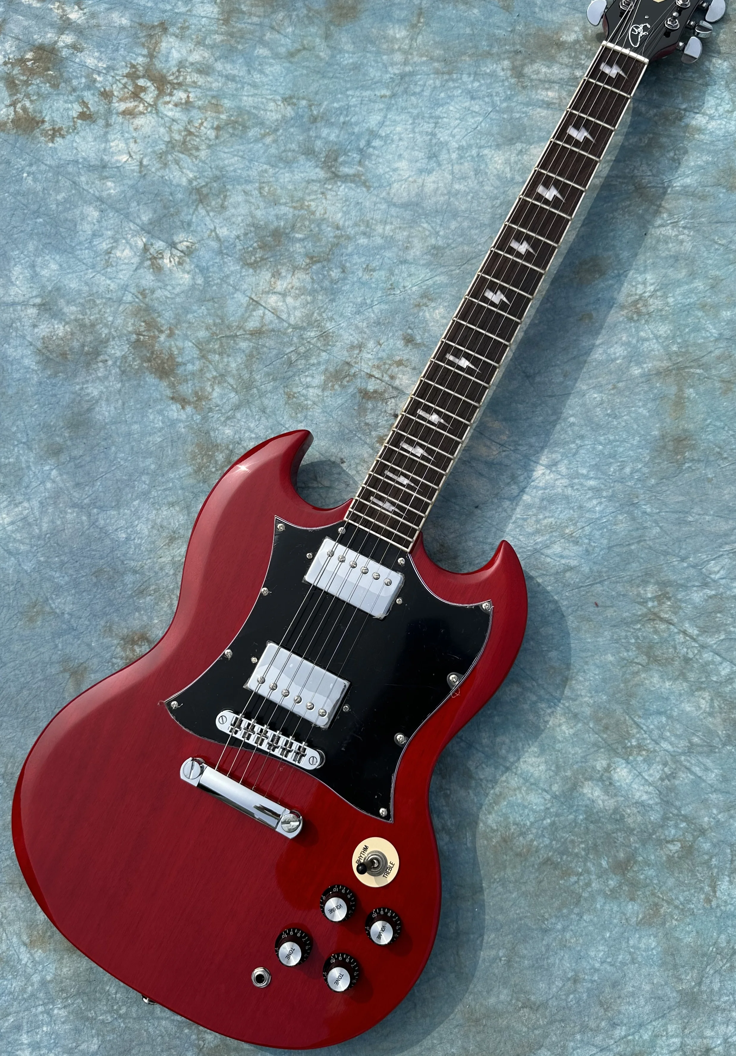 Электрогитара SG инкрустированная молниями гриф молочно-белый ретро-тюнер sMilk White