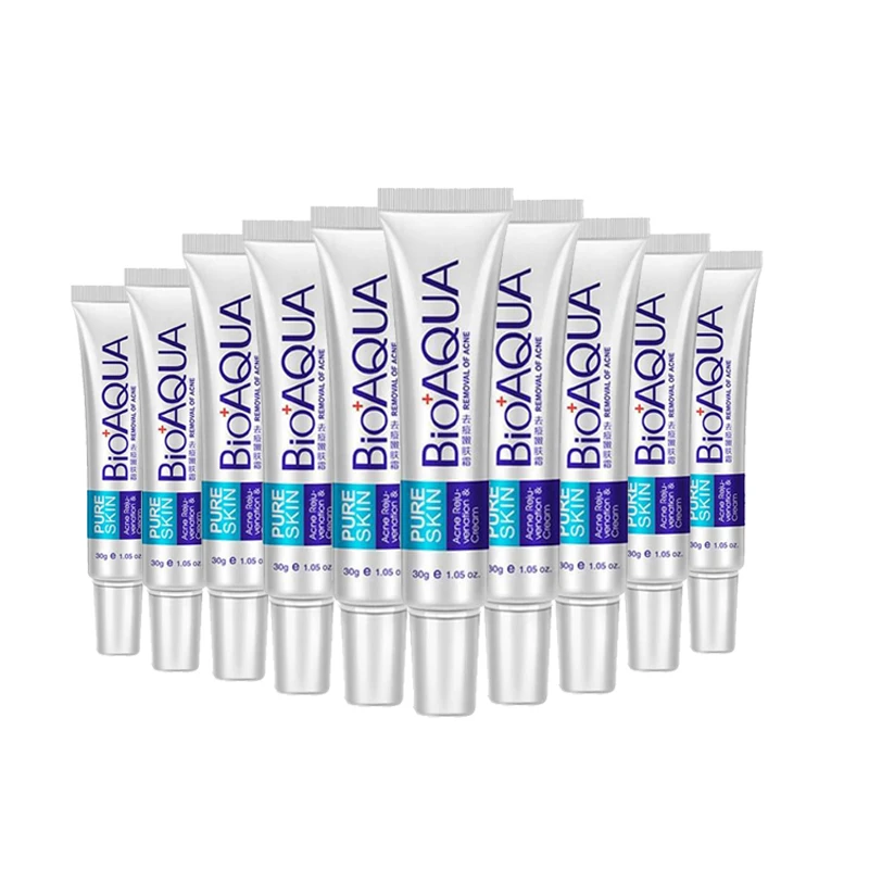 

BIOAQUA 10PCS Effective Acne Cream Removing Acne Shrinking Pores Anti Wrinkle Oil Control Moisturizing Whitening Face Skin Care