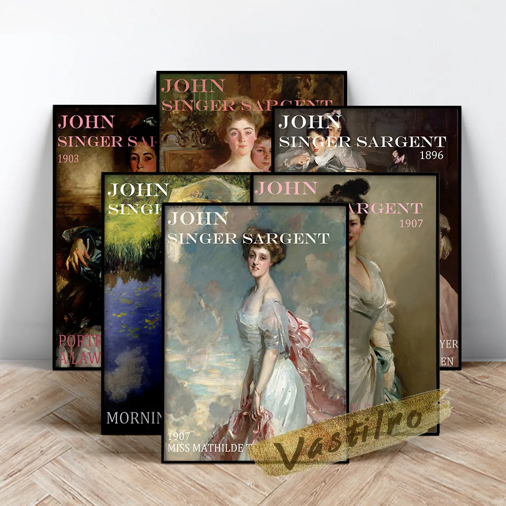 

Настенная картина с изображением John Singer, арт-рисунок в винтажном стиле для спальни, украшение для дома