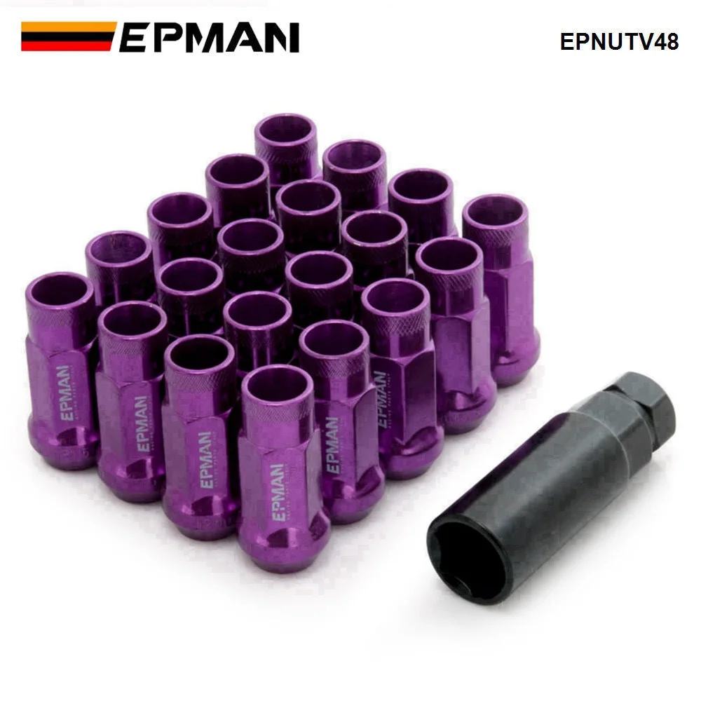 

EPMAN 20 шт. M12X1.25 или M12X1.5 JDM V48 автоматические стальные обода стандартные колеса гоночные гайки с одним ключом EPNUTV48