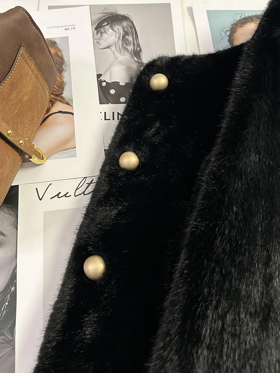 Зимнее норковое пушистое короткое пальто женское утолщенное зимнее 2024 новая