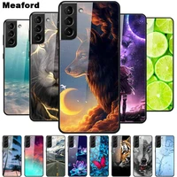 luxury case for samsung galaxy s22 5g cover tempered glass cover for samsung s22 ultra plus 5g phone case coque fashion bumper