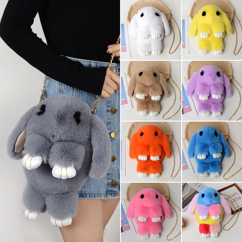 Купи Cute Plush Rabbit Backpack Shoulder Crossbody Bag Japanese Bunny Stuffed Rabbit Toy Children School Bag Gift Kids Toy за 180 рублей в магазине AliExpress