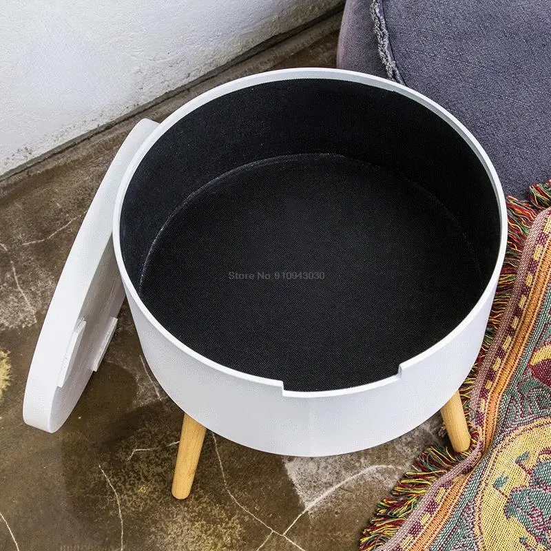 Современная простая маленькая круглая деревянная подставка под кровать поднос