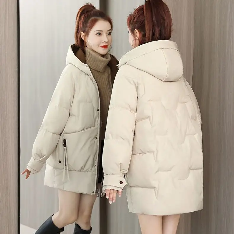 2022 Women Jacket Winter Thick Warm Down Cotton Parka Coat Women's Casual Loose Korean Style Outwear Ladies Hooded