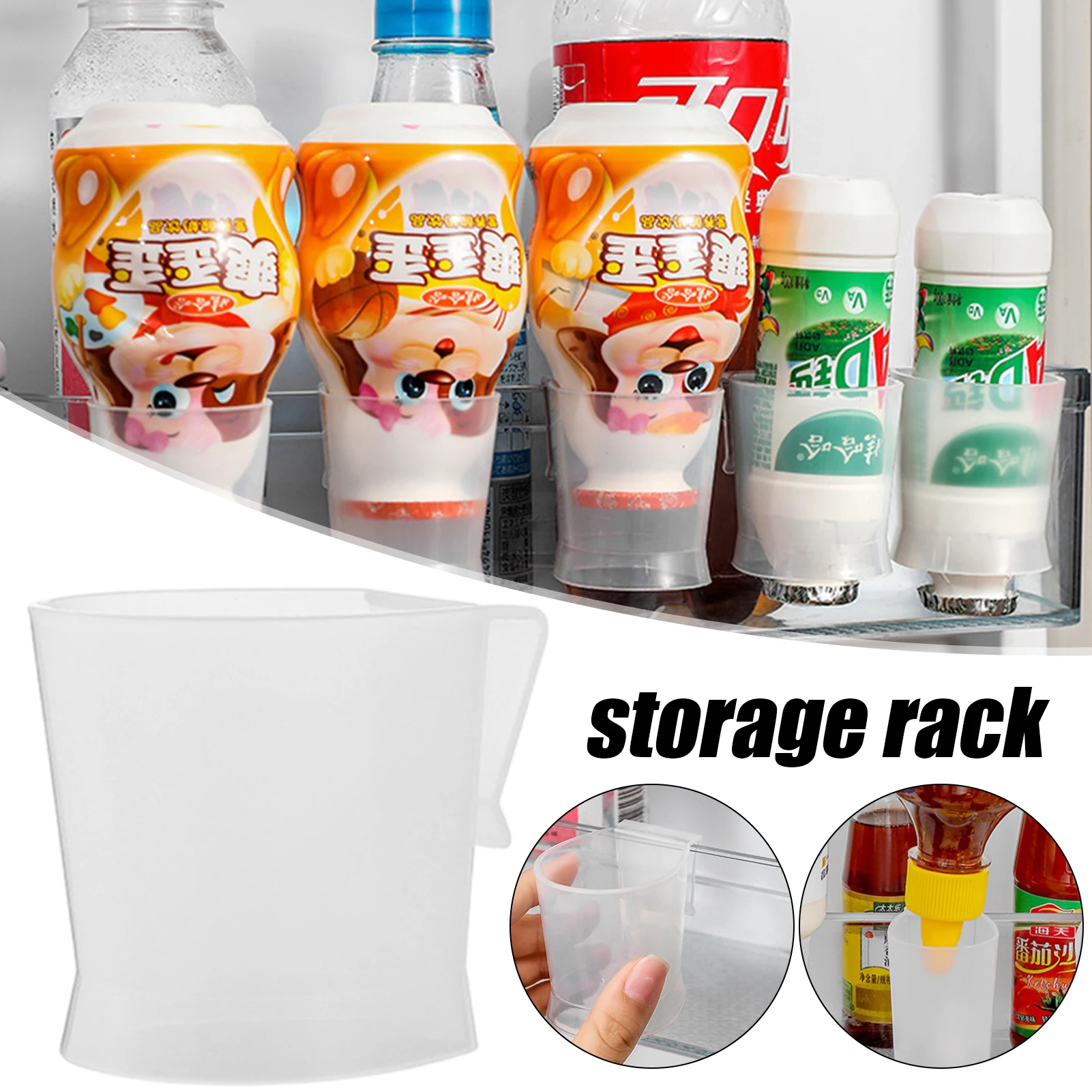 2pcs Storage Box For Refrigerator Side Door Hanging Seasoning Bottle Rack Vinegar Organizer Kitchen Accessories 66cy