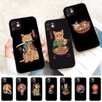 maiyaca jamular neko ramen japan cat phone case for iphone 11 12 13 mini pro max 8 7 6 6s plus x 5 se 2020 xr xs funda cover