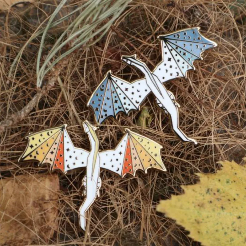 Ice and Sunset Dragon Hard Enamel Pins Animal Lapel Pin Movie Novel Inspiration Badge Brooch for Jewelry Accessory