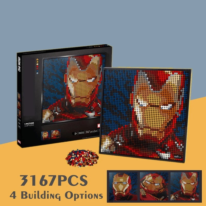 

Disney Avenger Avatar Irons Heroes Painting Mans Photos Stars Sith Darth Vadar Wars Building Block Brick Gift Kid Toy 31202